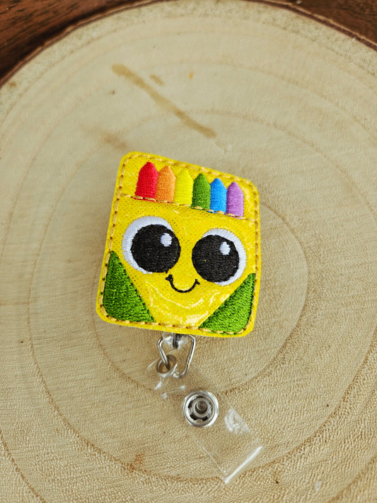 Crayon box badge reel MimisArtisanShop