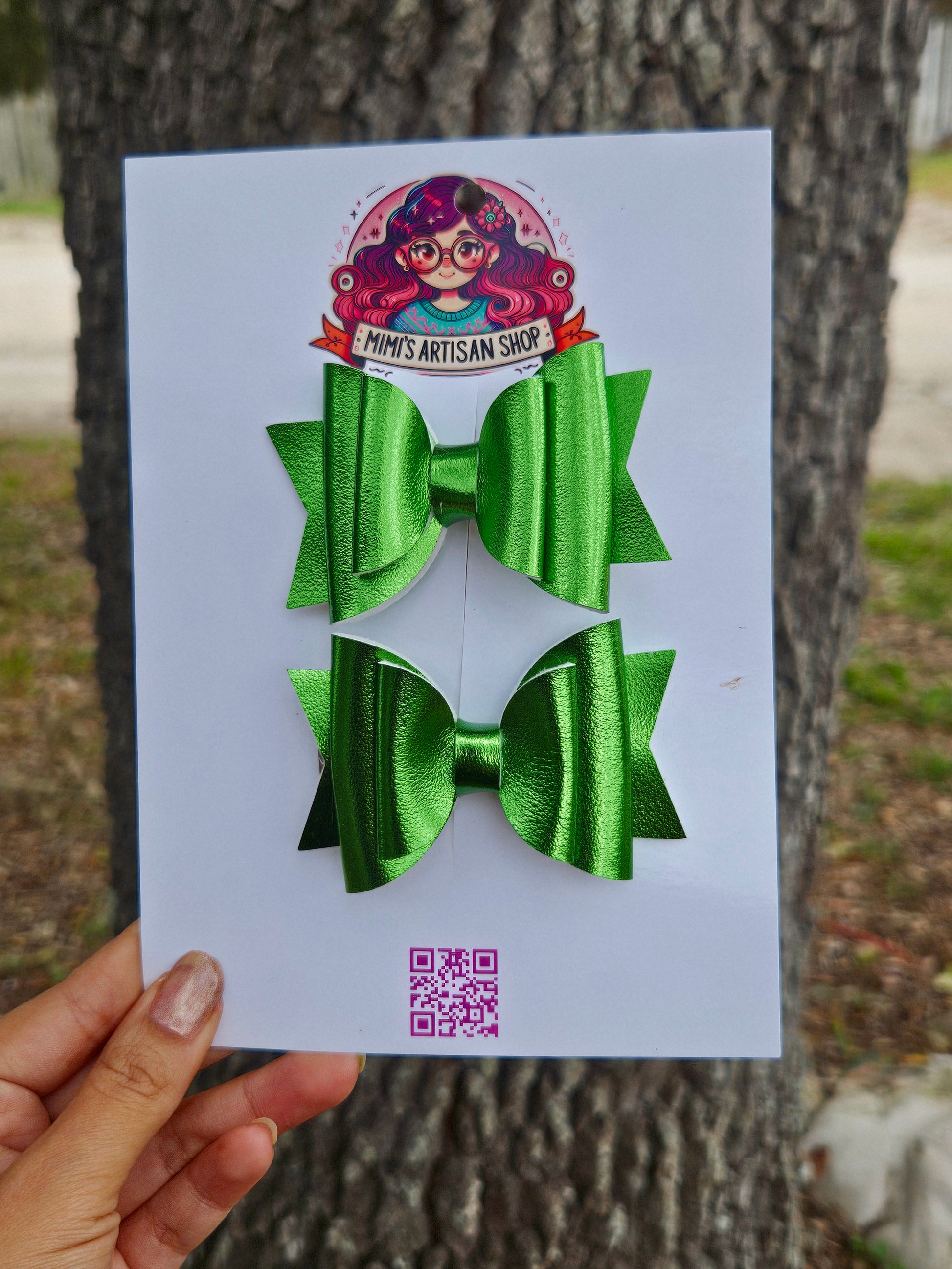 Green pigtails set MimisArtisanShop