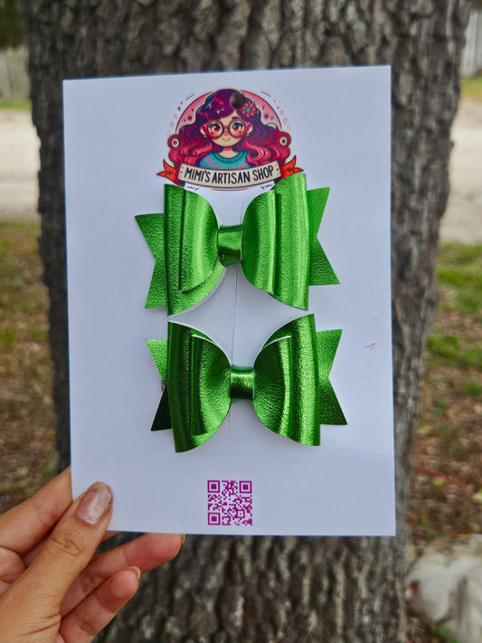 Green pigtails set MimisArtisanShop