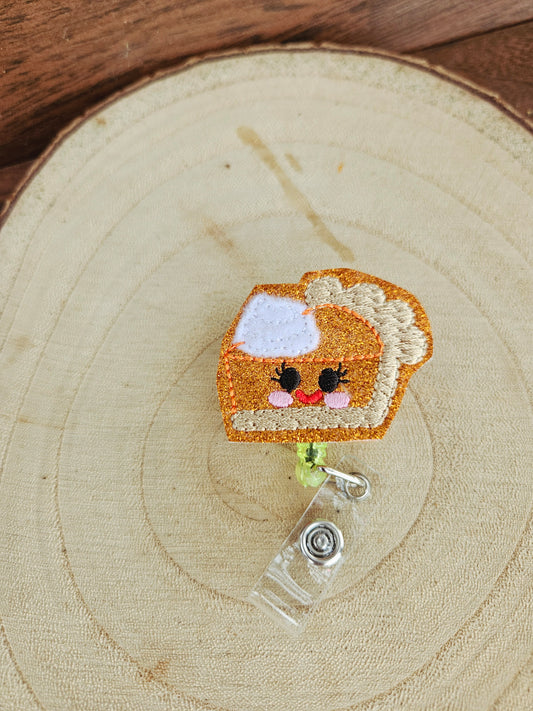 Pumpkin pie badge reel MimisArtisanShop
