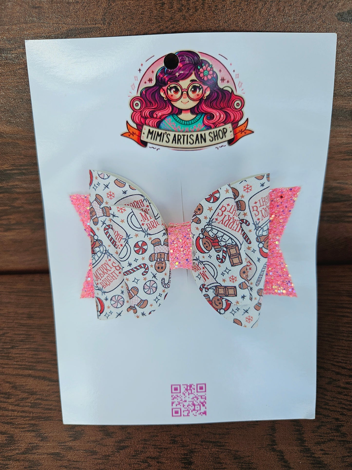 Gingerbread man hairbow MimisArtisanShop