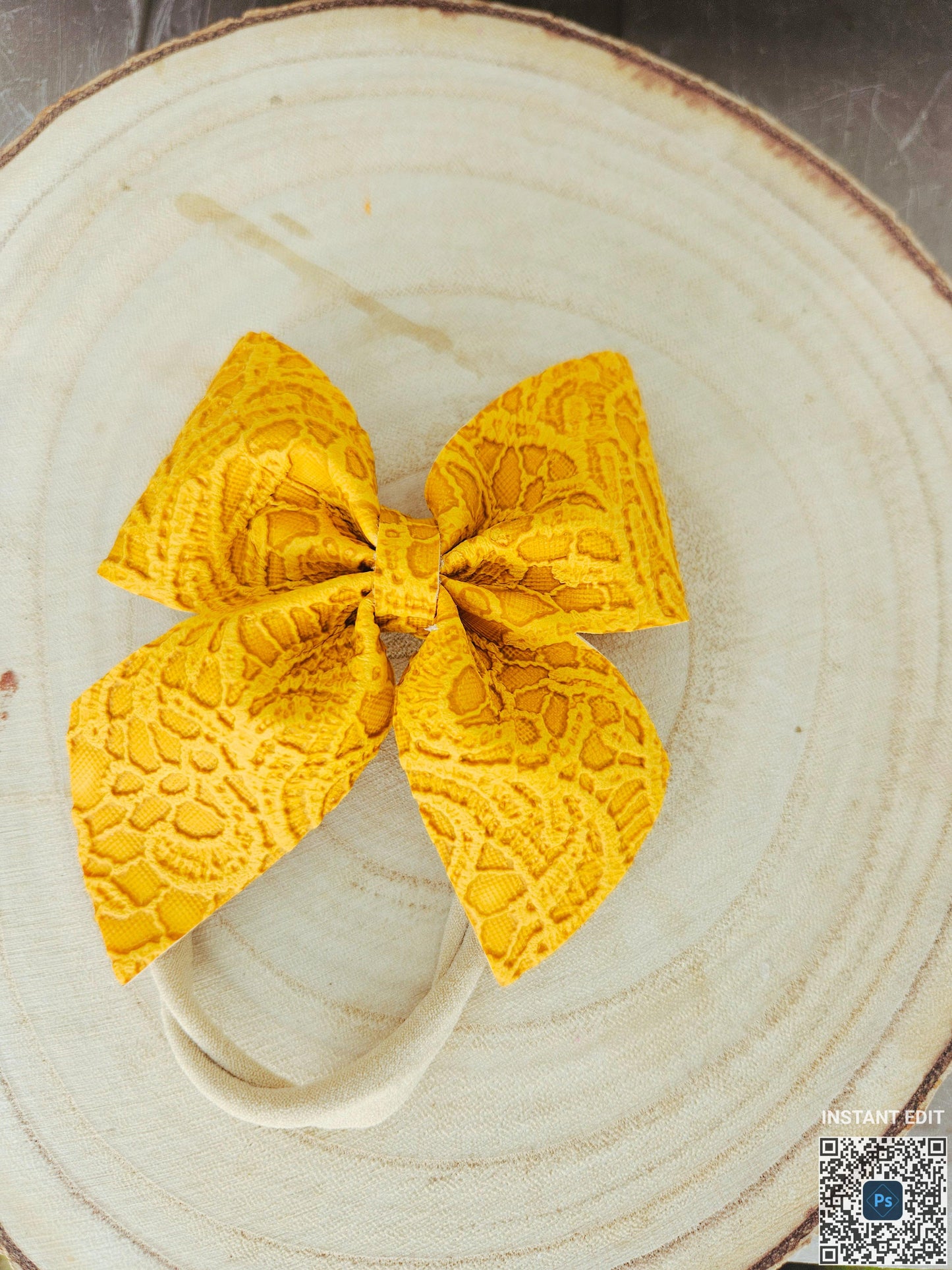 Mustard baby bow MimisArtisanShop