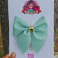 Mint green hairbow MimisArtisanShop