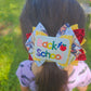 Back to school hairbow , hair ,accessories, girl bows, 4inch yellow, red,