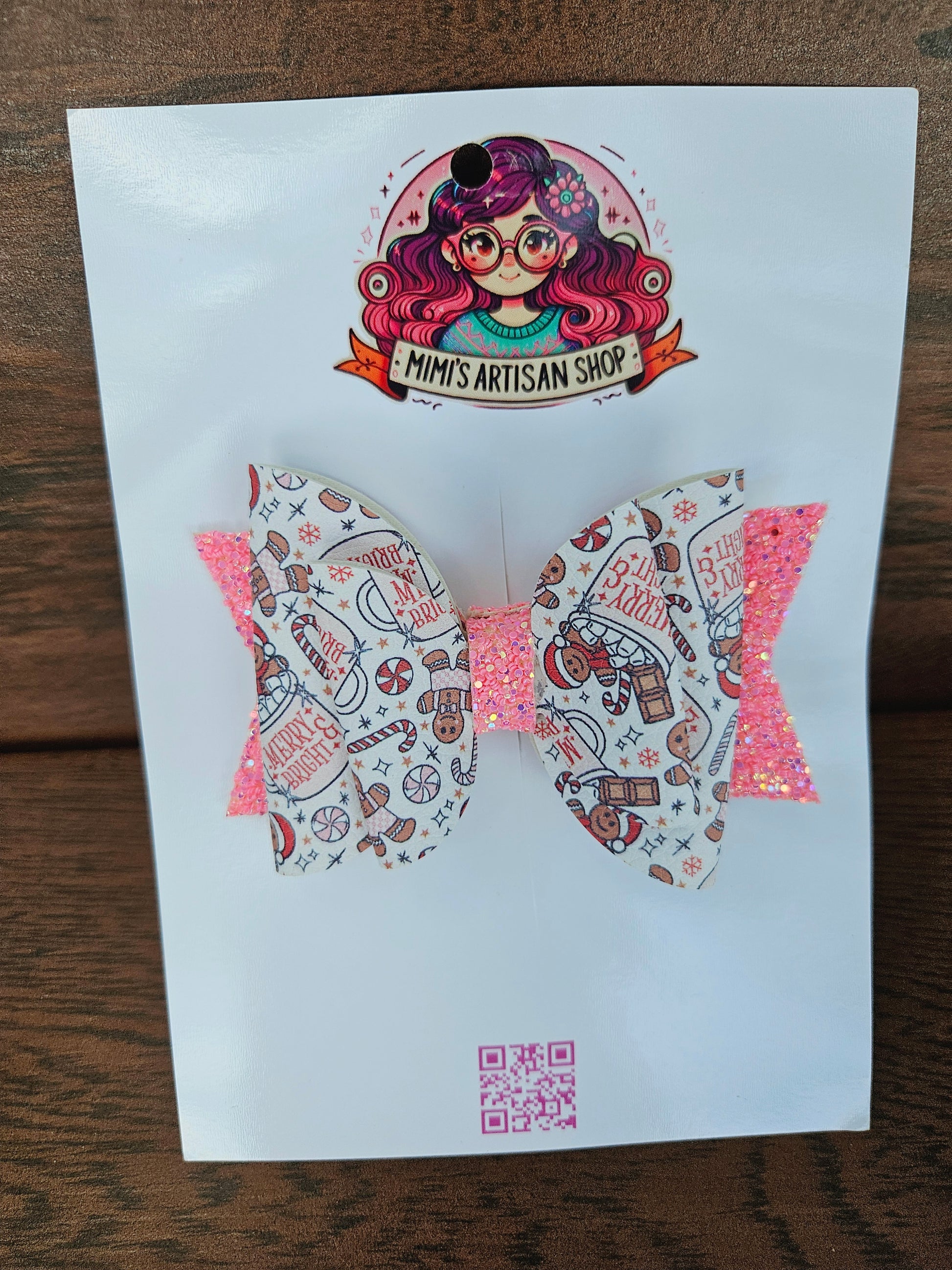 Gingerbread man hairbow MimisArtisanShop