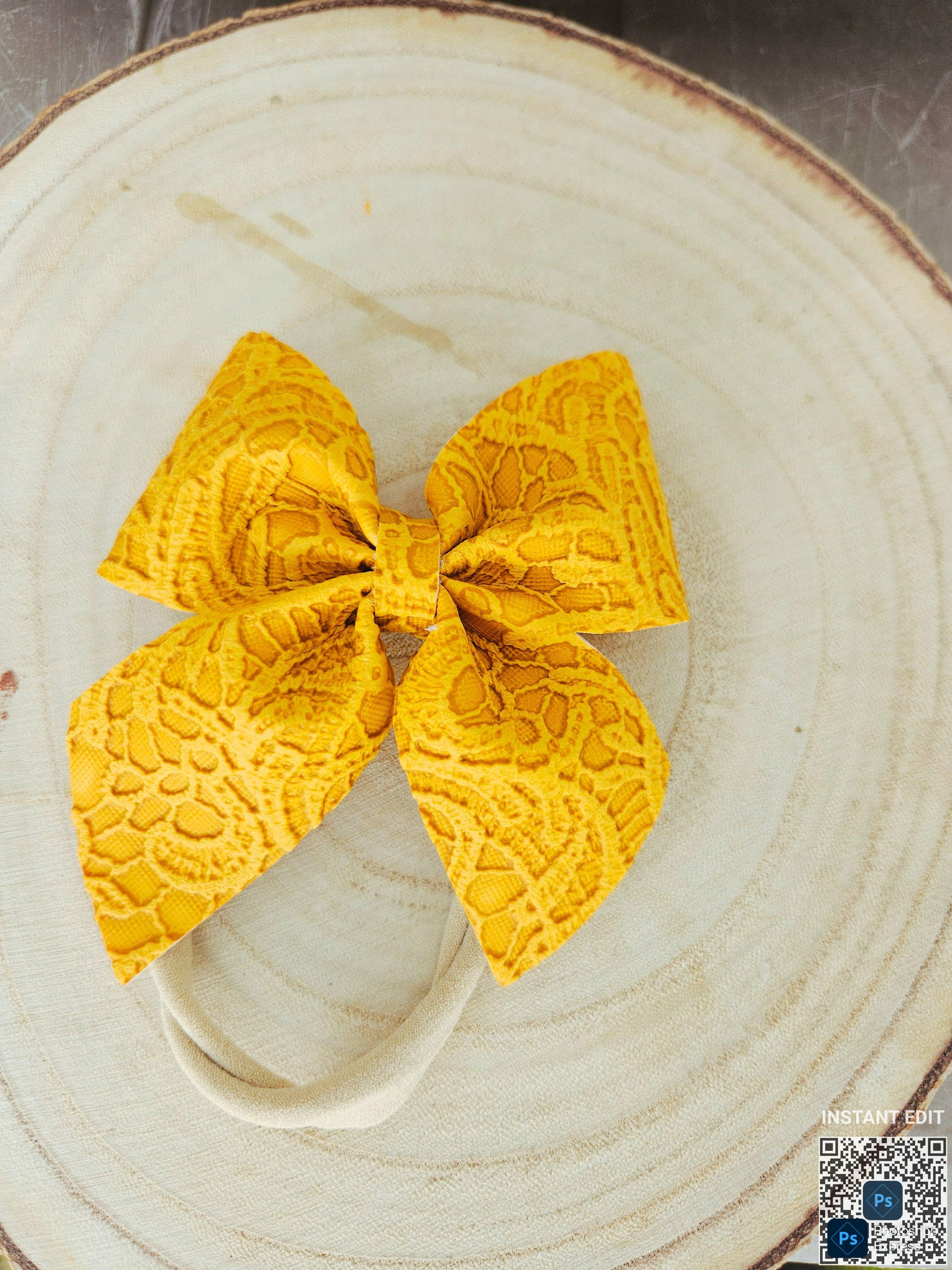 Mustard baby bow MimisArtisanShop